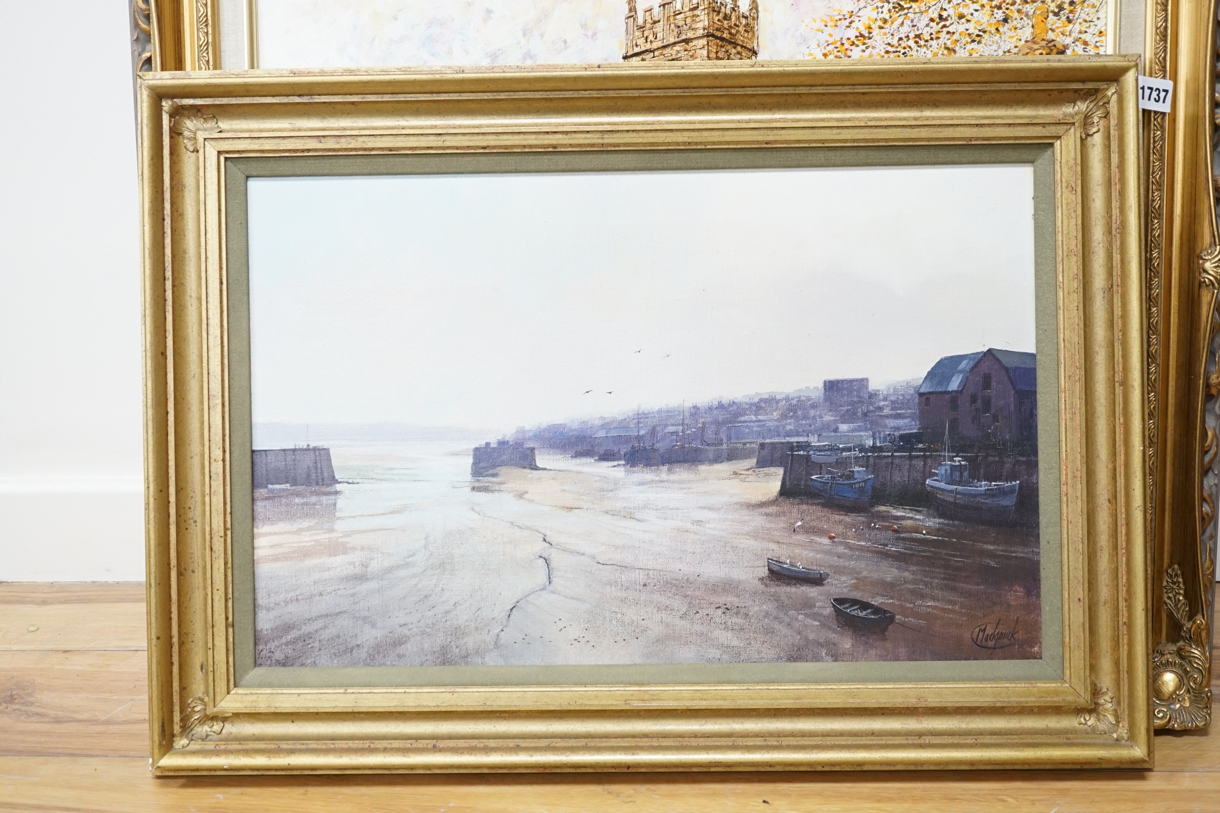 Clive Madgwick (1934-2005), oil on canvas, 'Early morning, Padstow', signed, 35 x 54cm. Condition - good